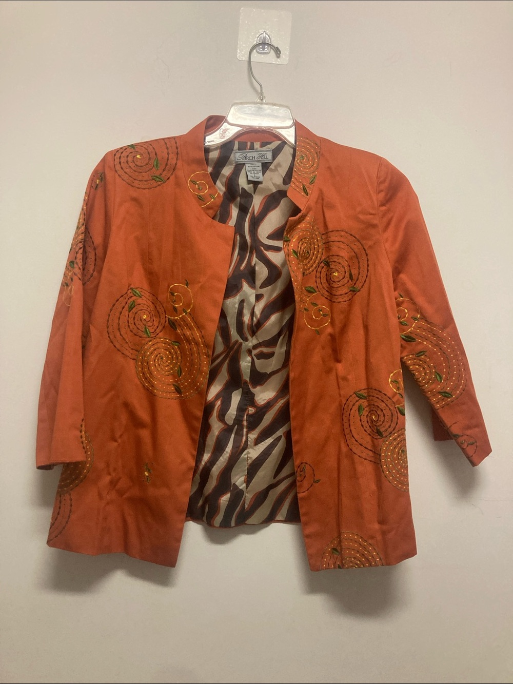 BIRCH HILL/Embroidered Orange  Jacket with Swirl Detailing